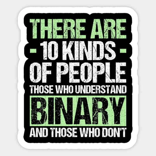 There Are 10 Kinds Of People Binary Sticker by Rengaw Designs